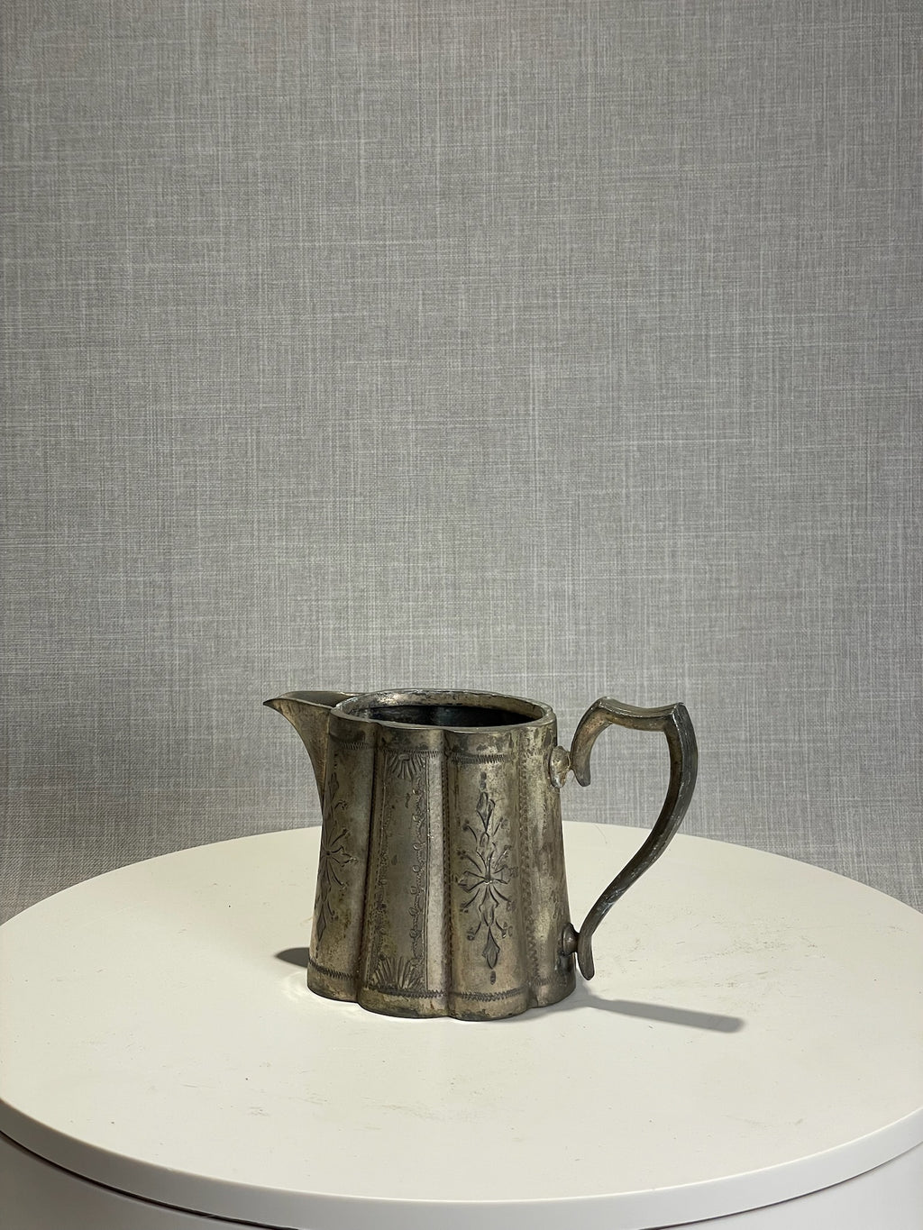 vintage english pewter pitcher rustic farmhouse decor
