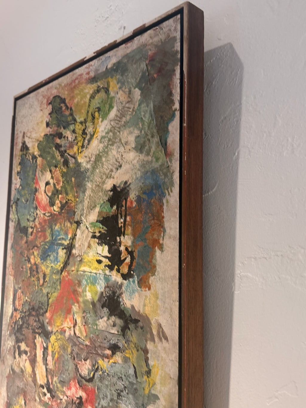 Selma Bromberg Signed Abstract Mixed Media Painting with Heavy Impasto Texture