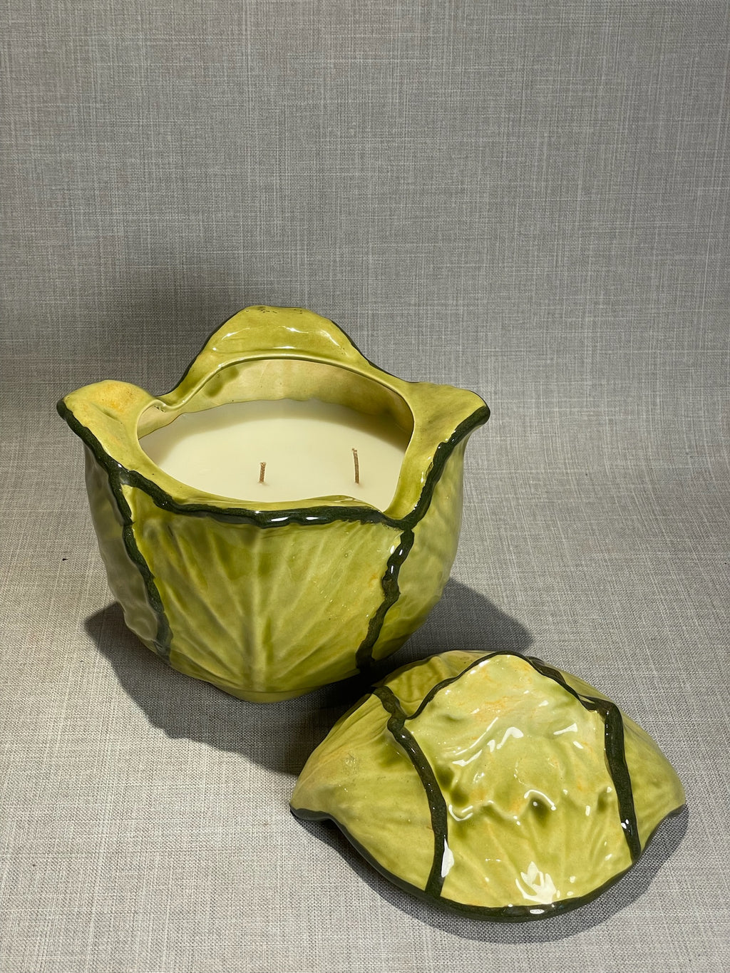 Garden Cabbage Candle – Whimsical Ceramic Jar