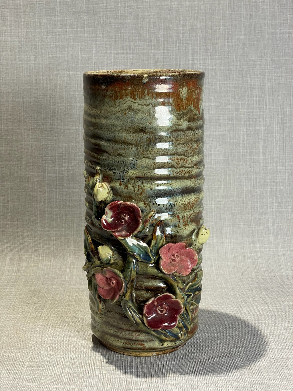 Bloomstone Artisan Vase Candle – Handcrafted Floral Ceramic with Double Wick