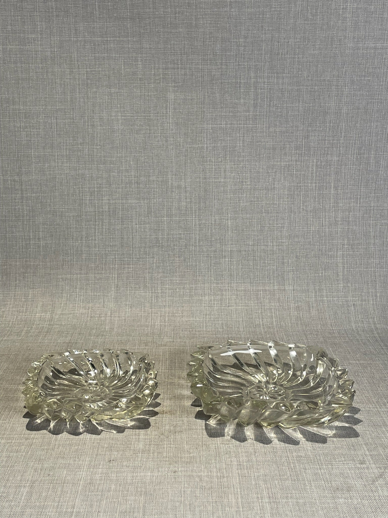 Vintage Cut Crystal Swirl Candle Holders – Square Art Deco Pair