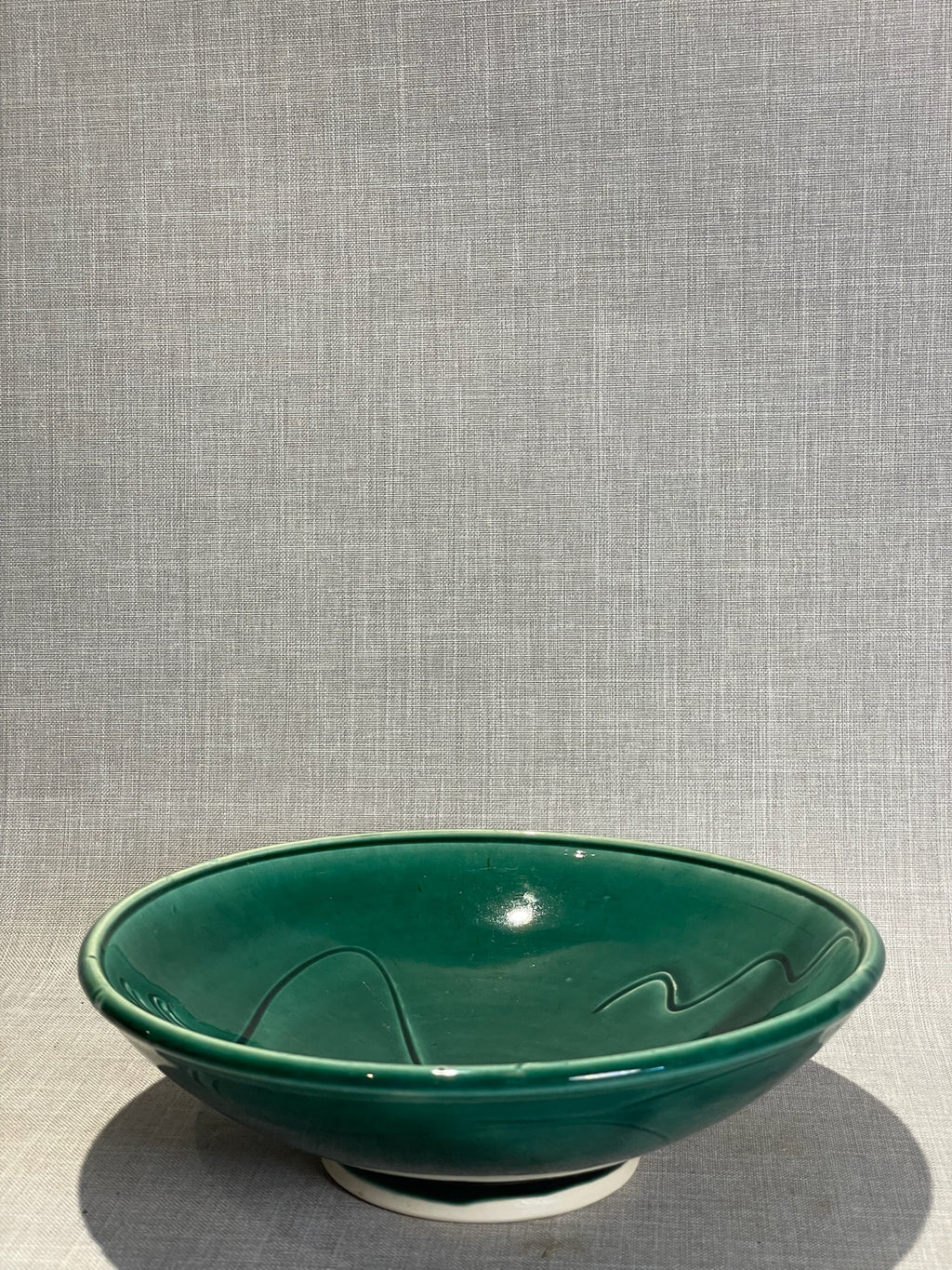 green glazed pottery bowl handmade ceramic decor