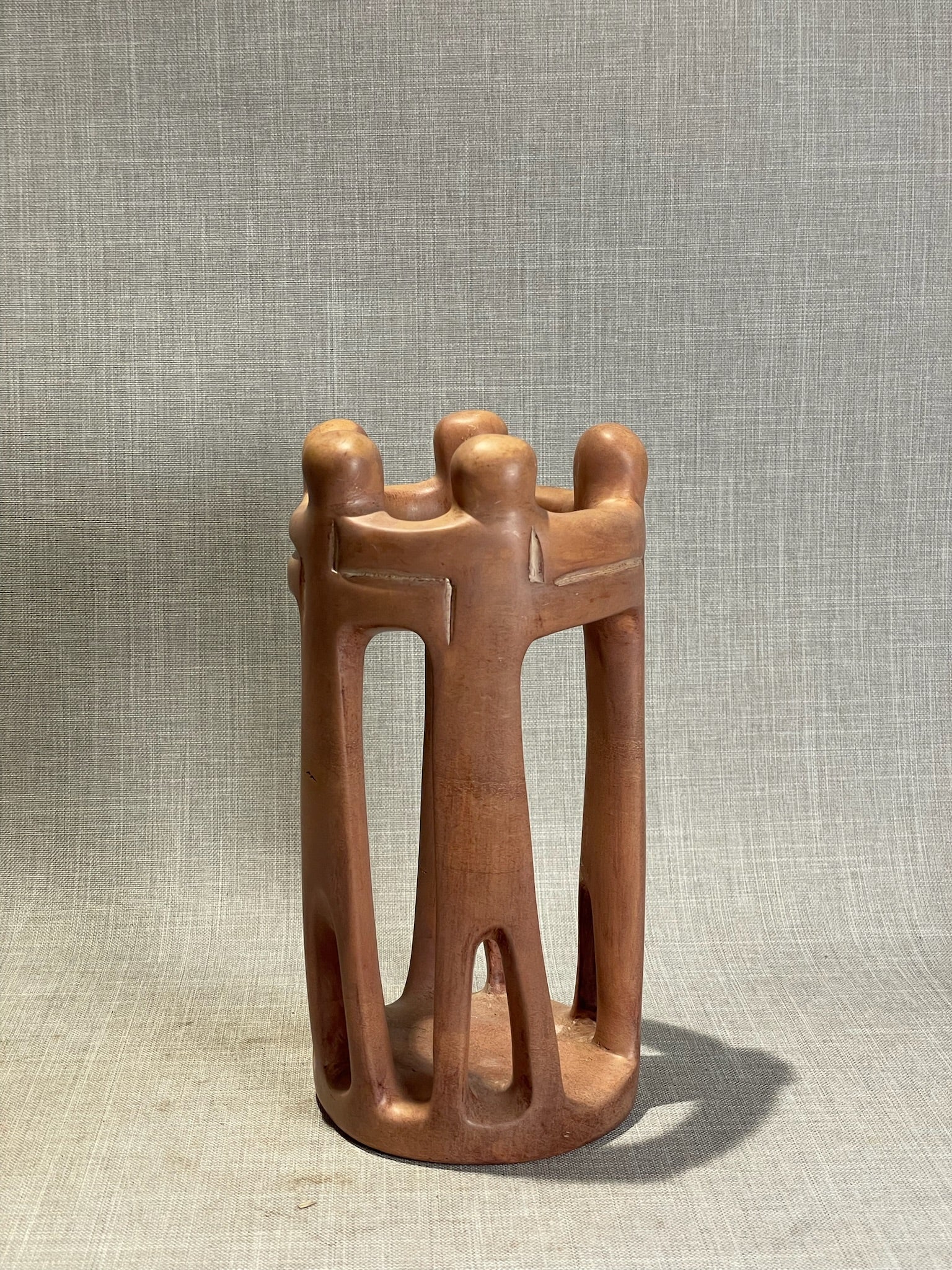 Vintage Soapstone “Circle of Friends” Figurative Sculpture