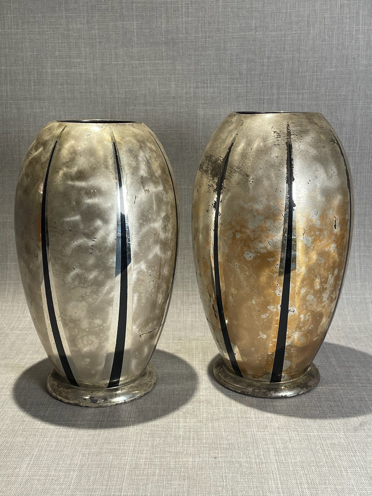 Set of Vintage German Ikora Silver Plated Vase by Wmf (1940's)