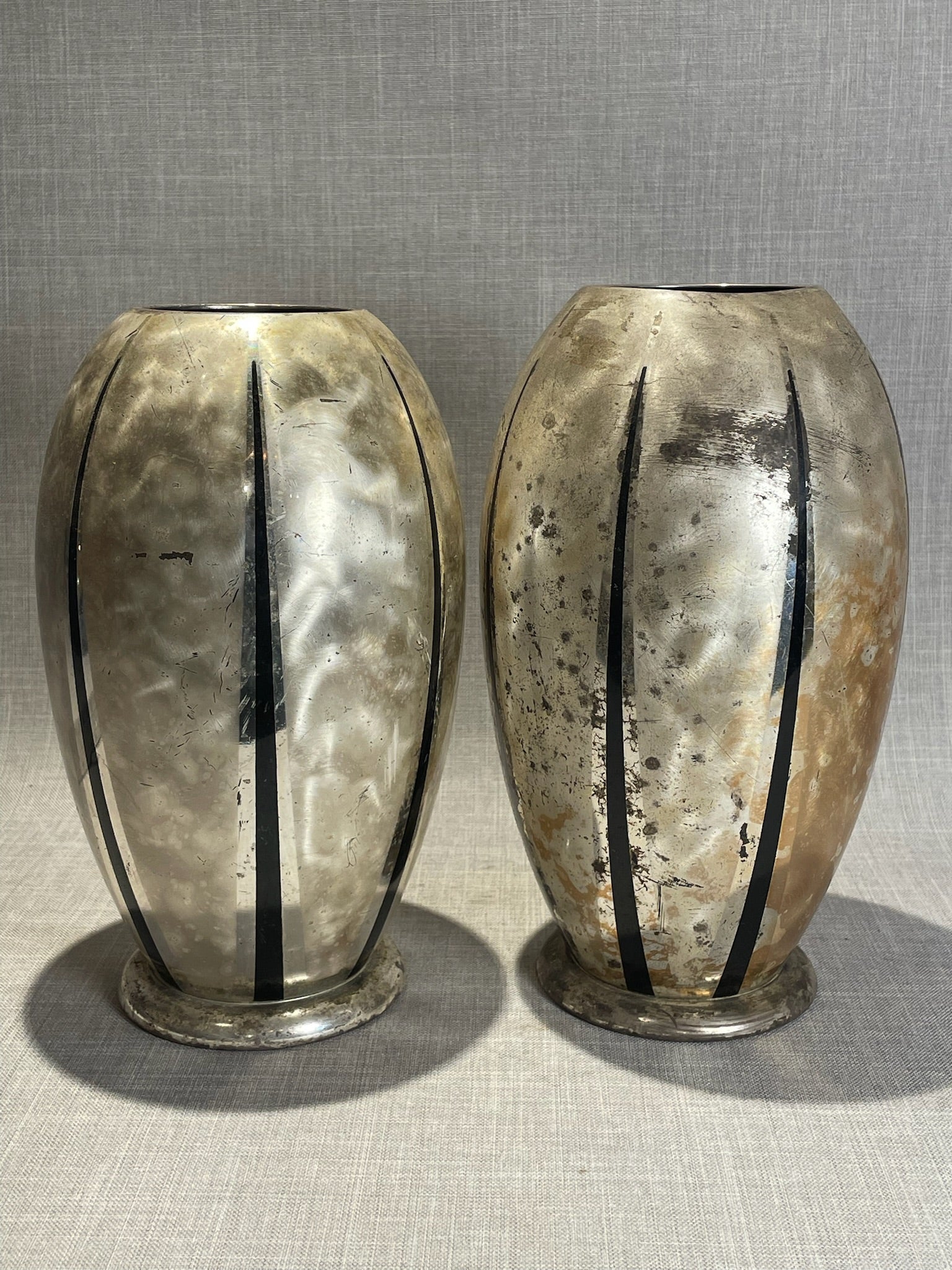 Set of Vintage German Ikora Silver Plated Vase by Wmf (1940's)