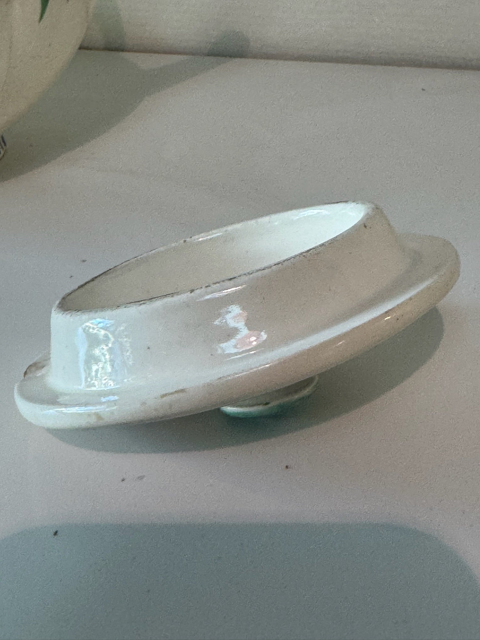 19th Century English Wedgwood Hand-Painted Bamboo Porcelain Teapot with Lid