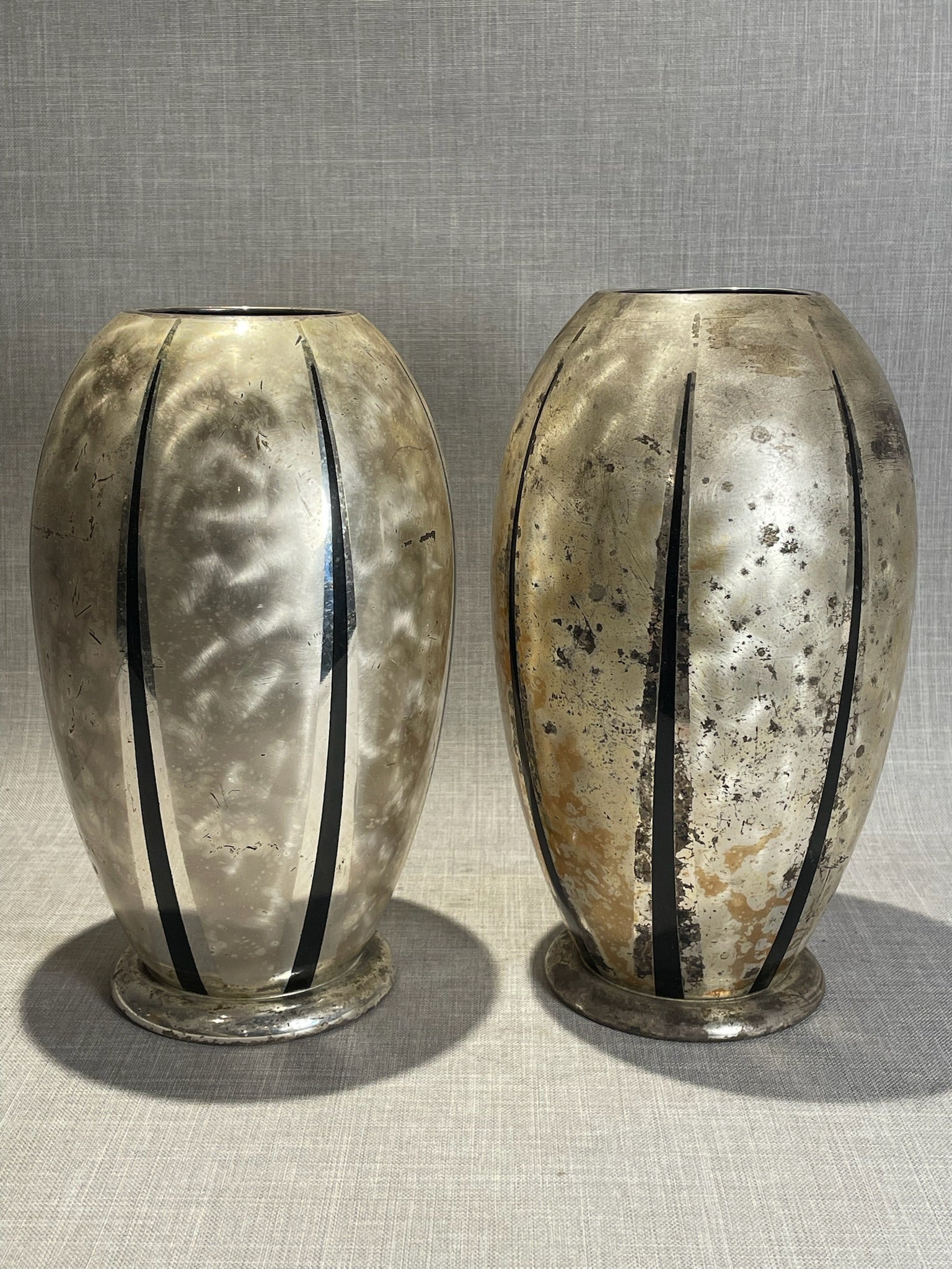Set of Vintage German Ikora Silver Plated Vase by Wmf (1940's)