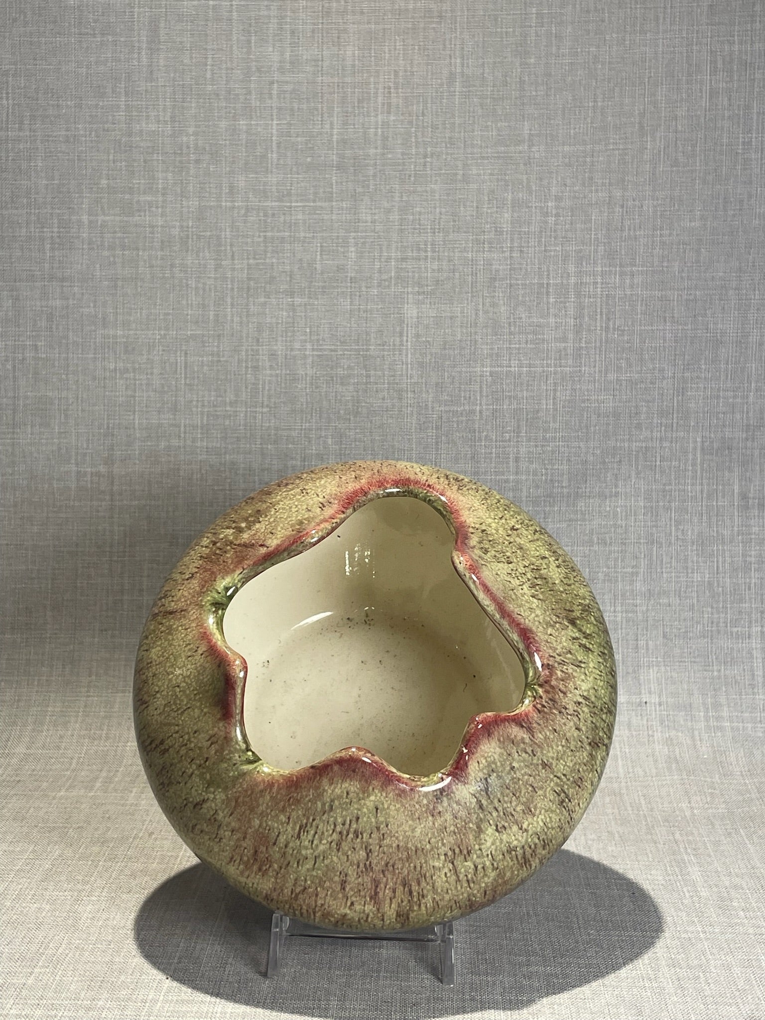 Vintage Pink Ceramic Pinched Top Bowl