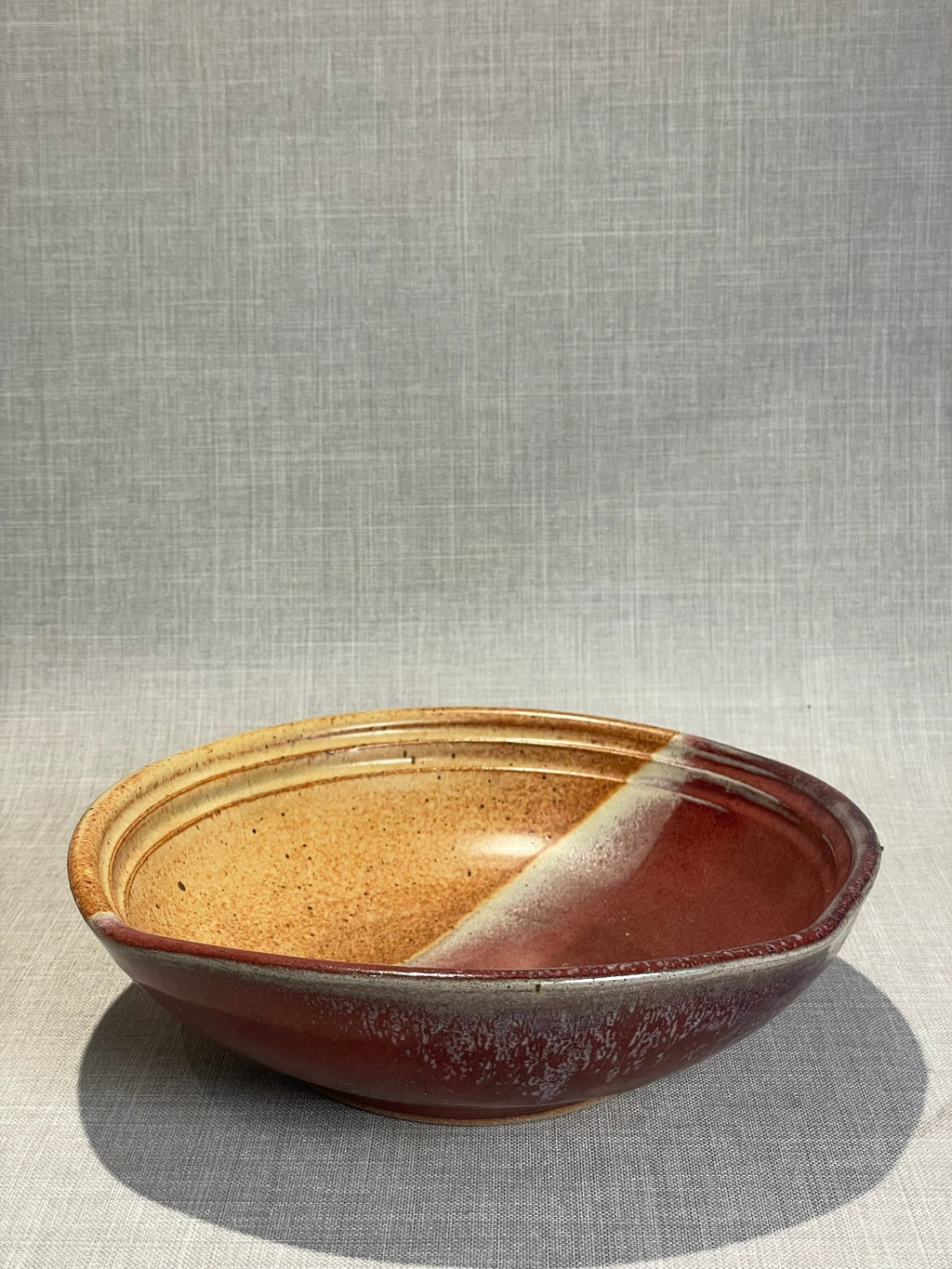 studio pottery bowl speckled stoneware serving bowl