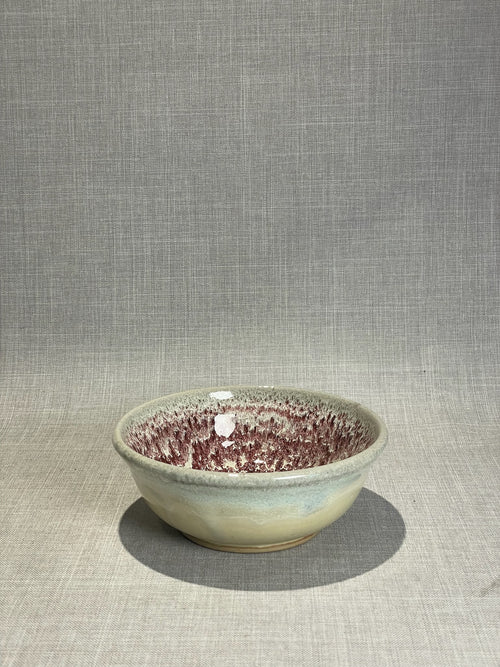handcrafted ceramic bowl abstract drip glaze detail
