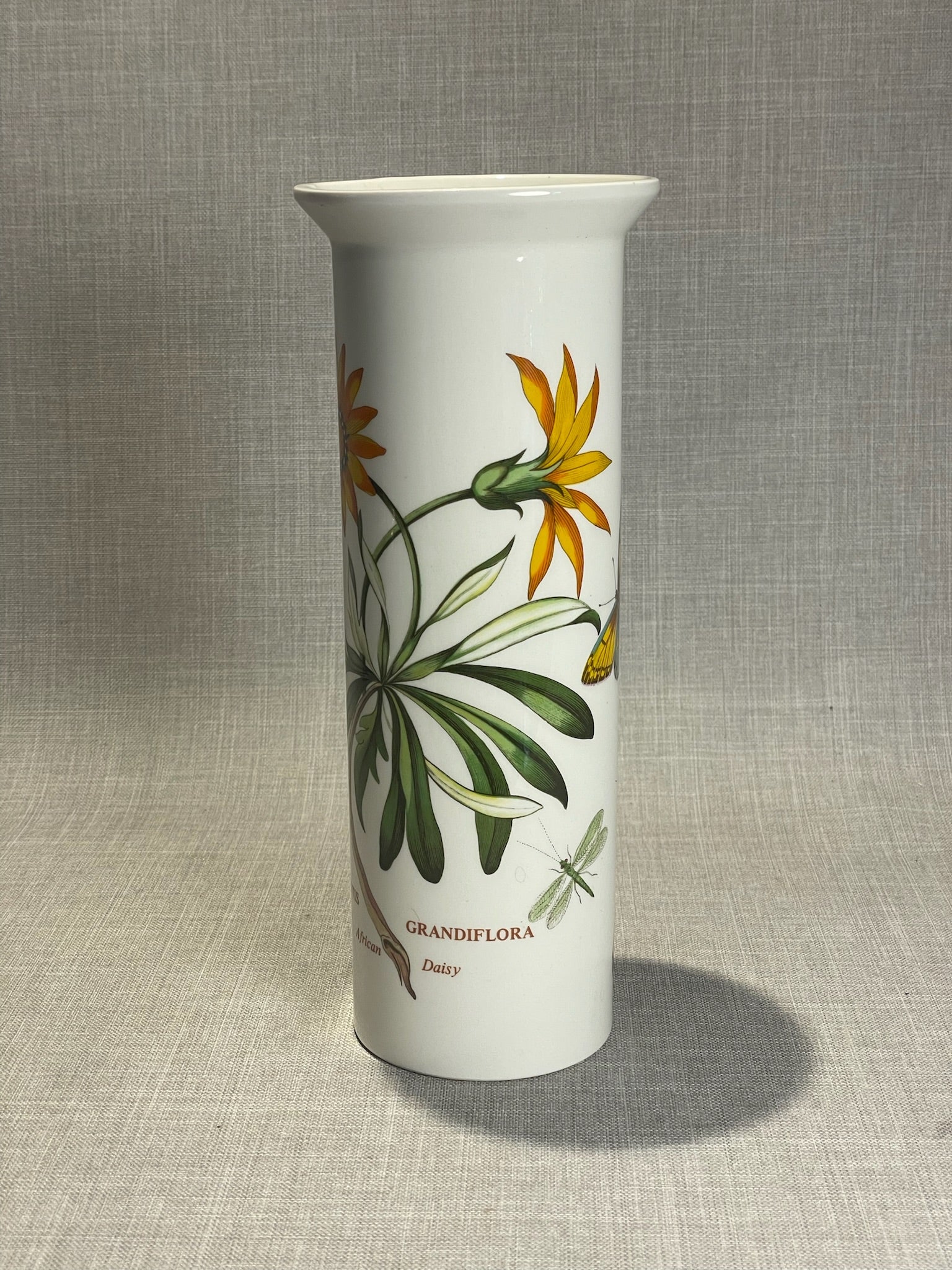 Portmeirion Botanic Garden Tall Cylinder Vase with African Daisy & Butterfly Motif