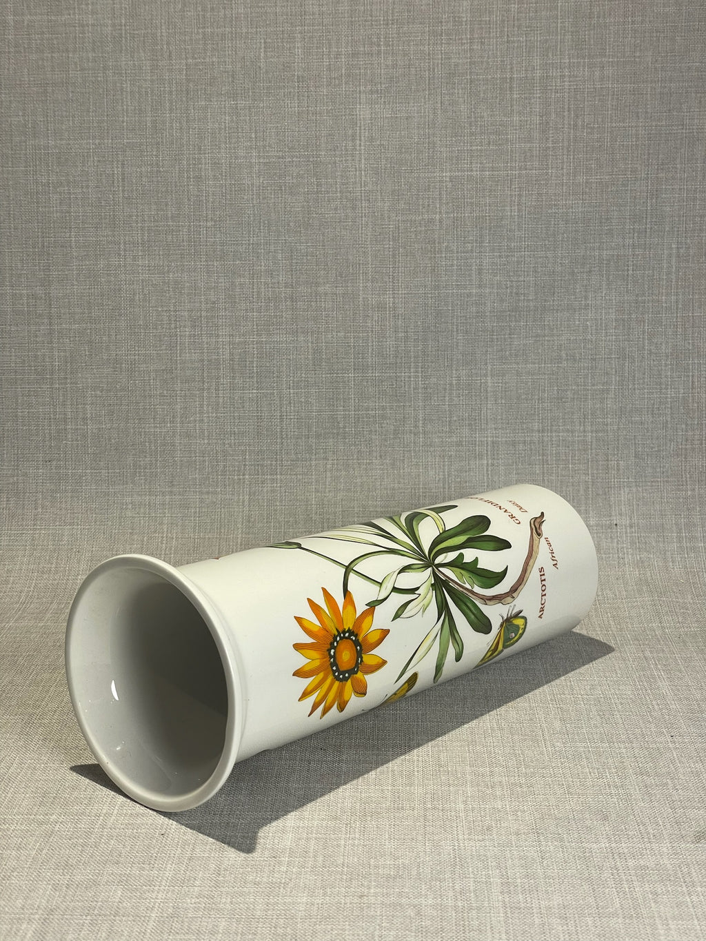 Portmeirion Botanic Garden Tall Cylinder Vase with African Daisy & Butterfly Motif
