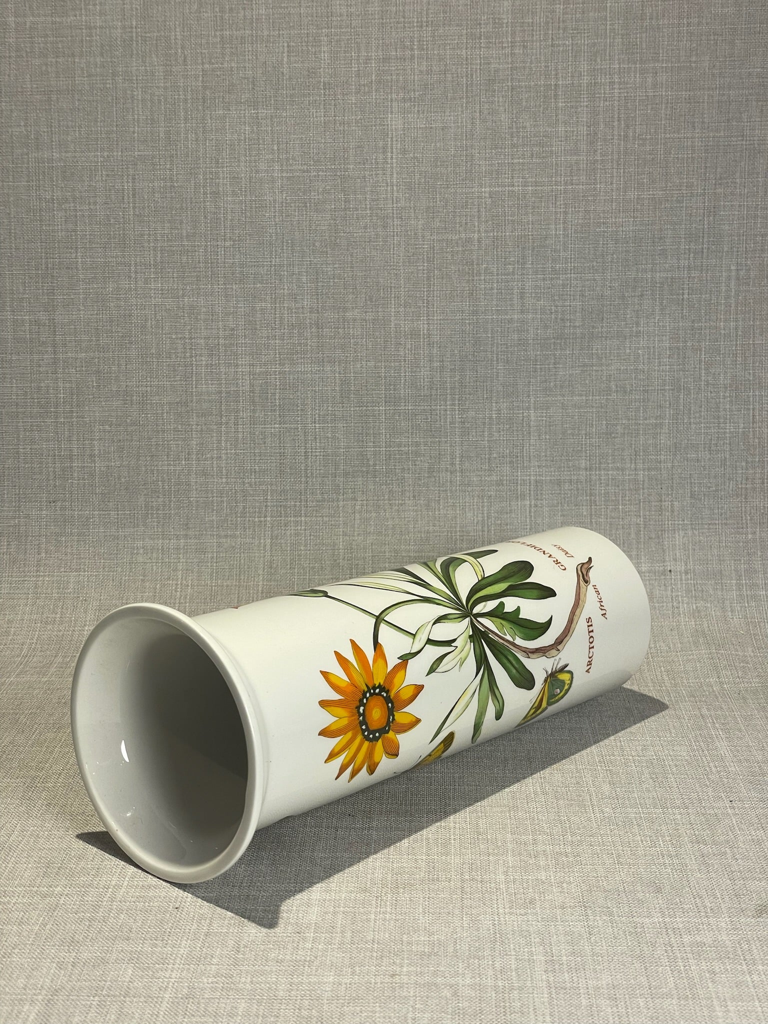 Portmeirion Botanic Garden Tall Cylinder Vase with African Daisy & Butterfly Motif