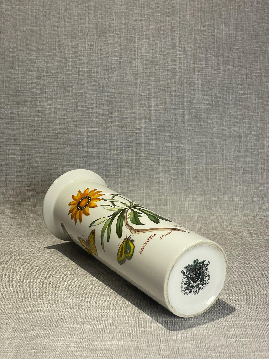 Portmeirion Botanic Garden Tall Cylinder Vase with African Daisy & Butterfly Motif
