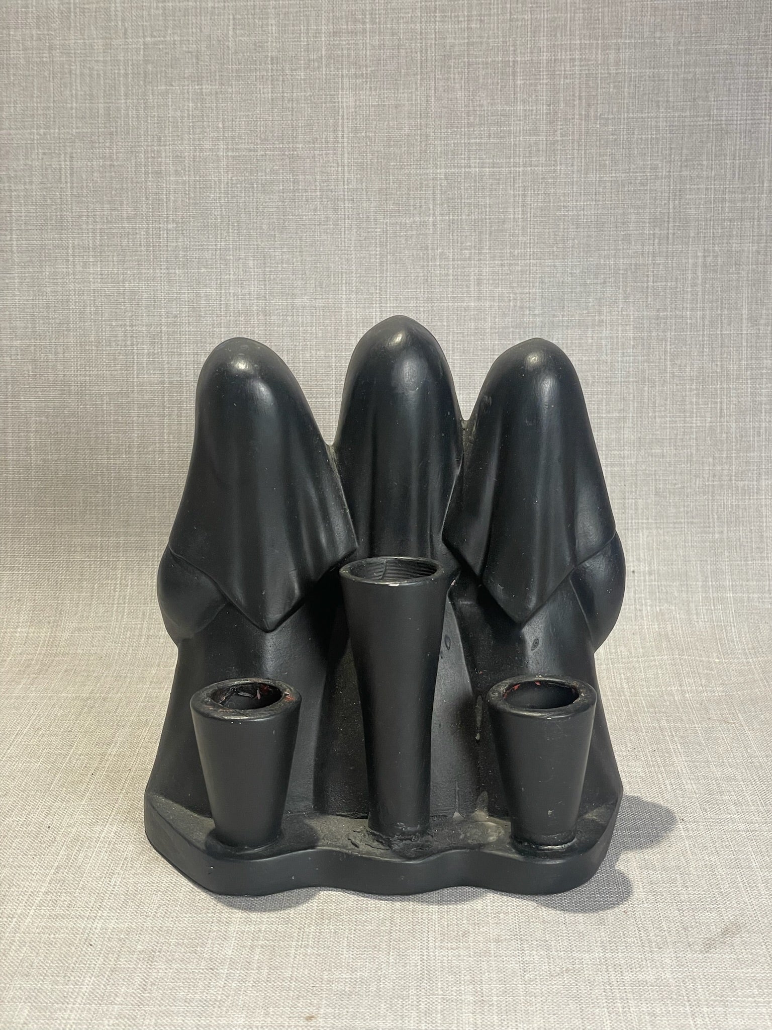 Vintage Triple Singing Nun Candle Holder Centerpiece