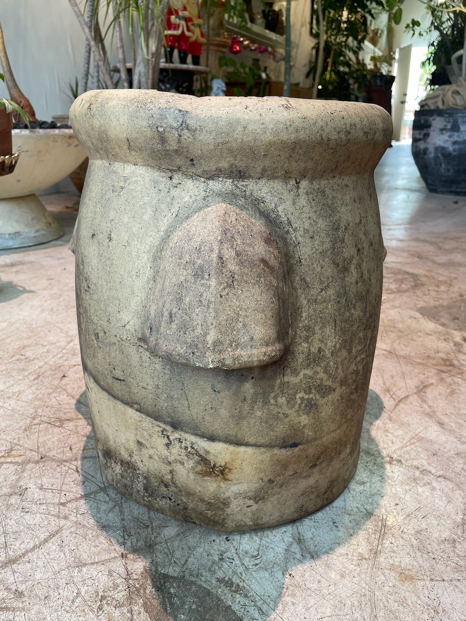 Large Antique Buff Terracotta Pot