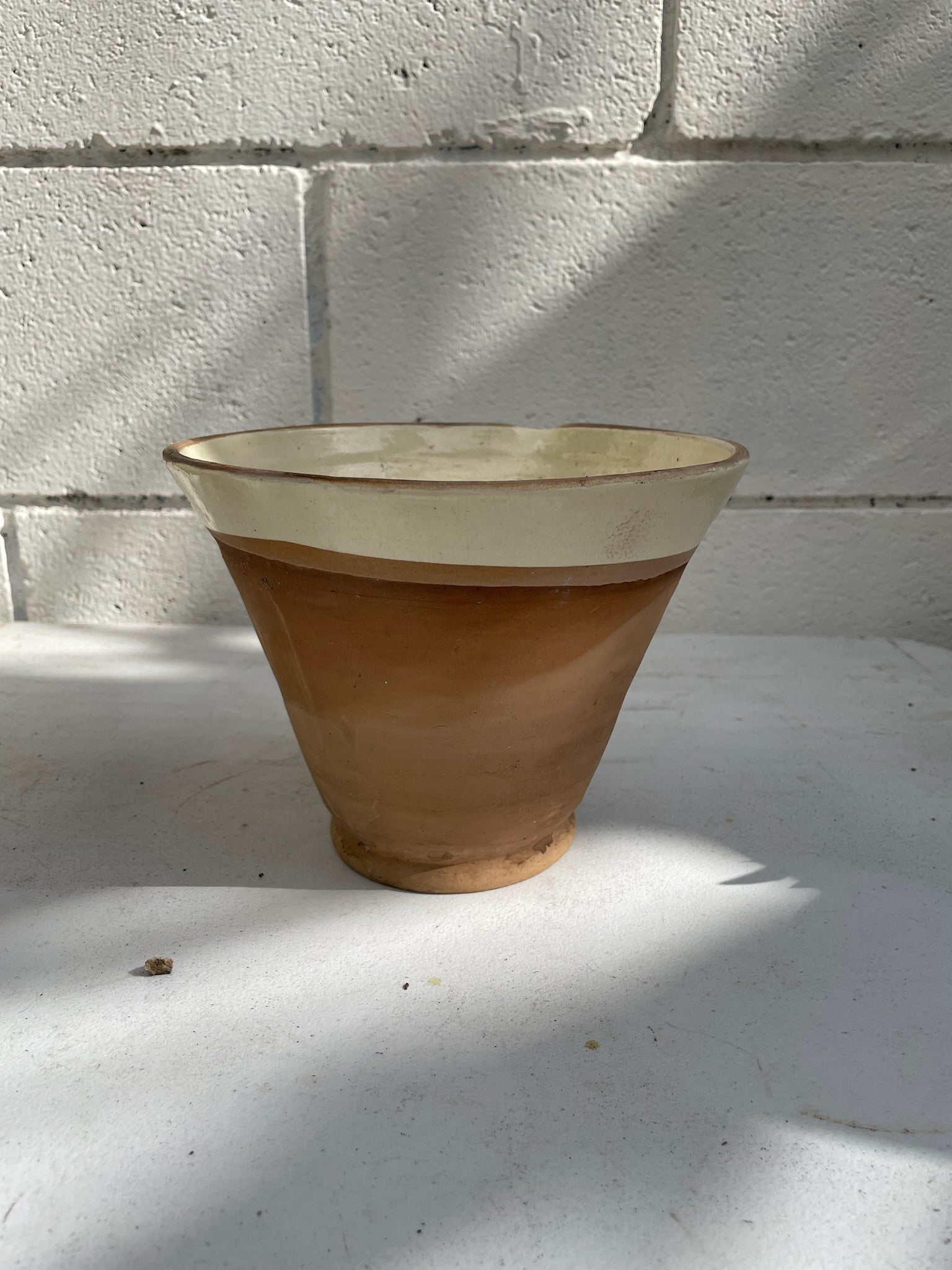 French Handcrafted Terracotta Pots with Cream Glazed Interiors