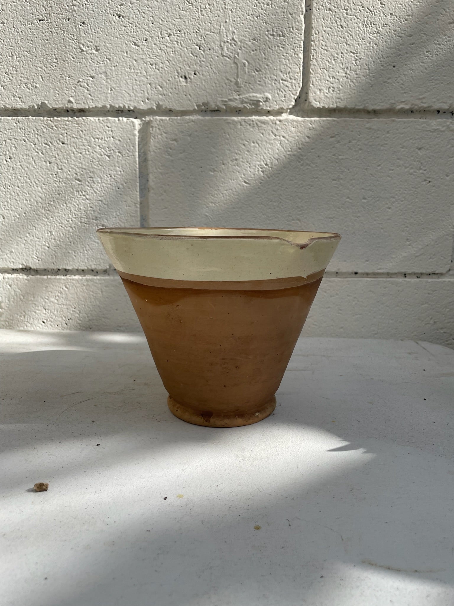 French Handcrafted Terracotta Pots with Cream Glazed Interiors