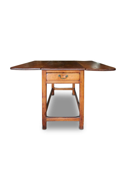Antique Rustic Pine Dropleaf Cottage Dining Table