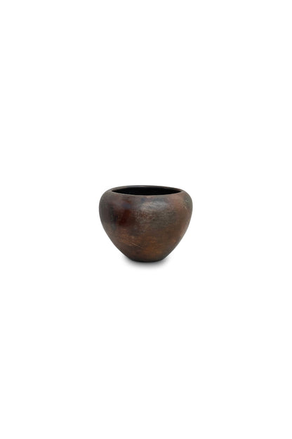 Small Vintage Dark Brown Clay Vase