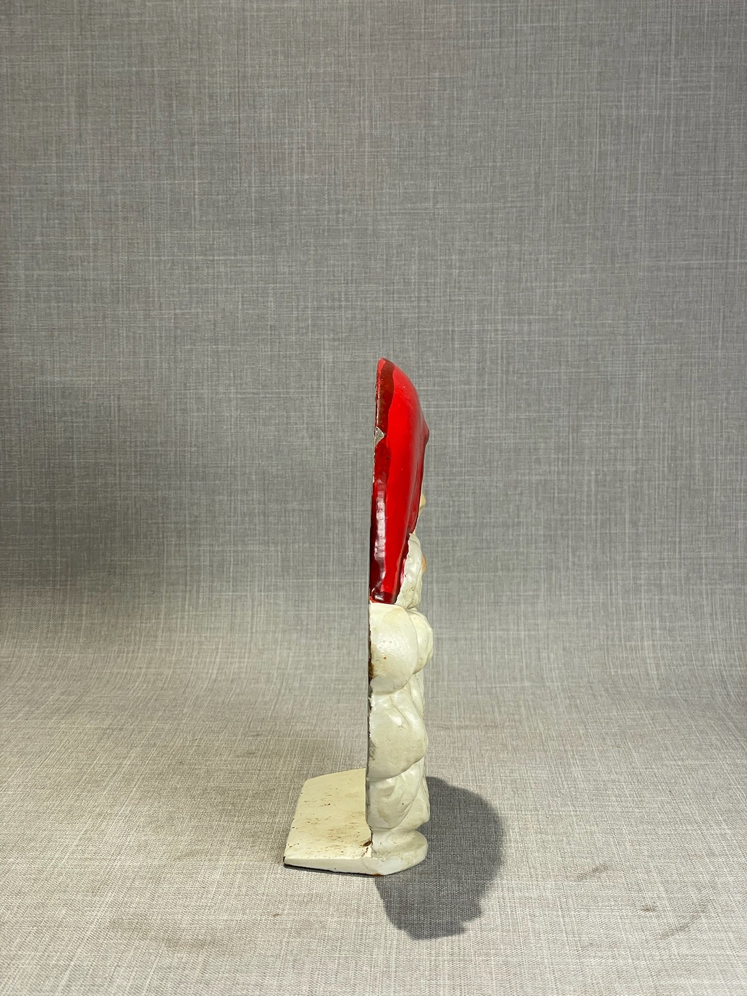 Vintage Iron Santa Claus Head Standing Holiday Display Figural or Door Stopper