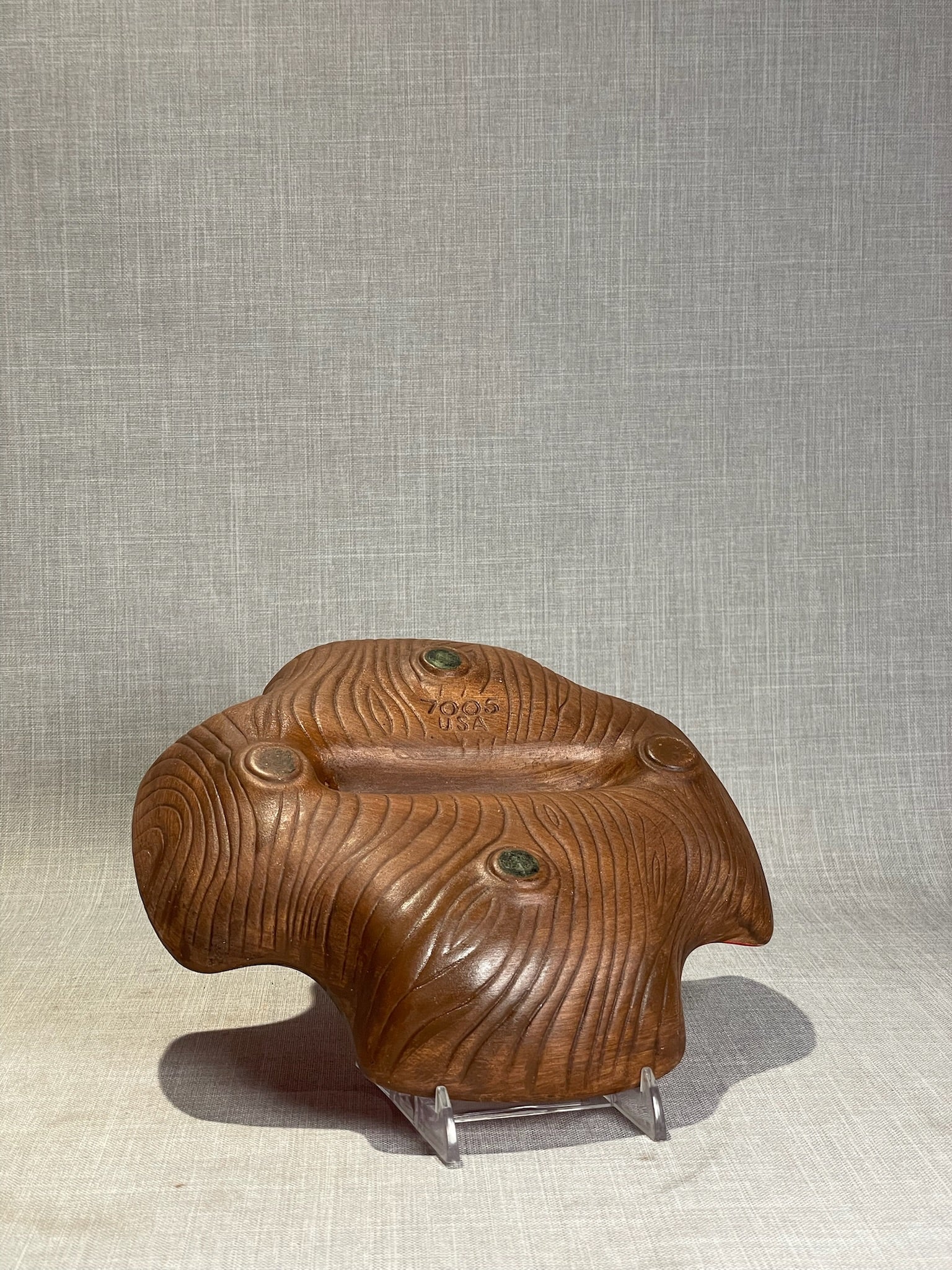 California Pottery USA “7005” Flame Red Atomic Lava Ashtray