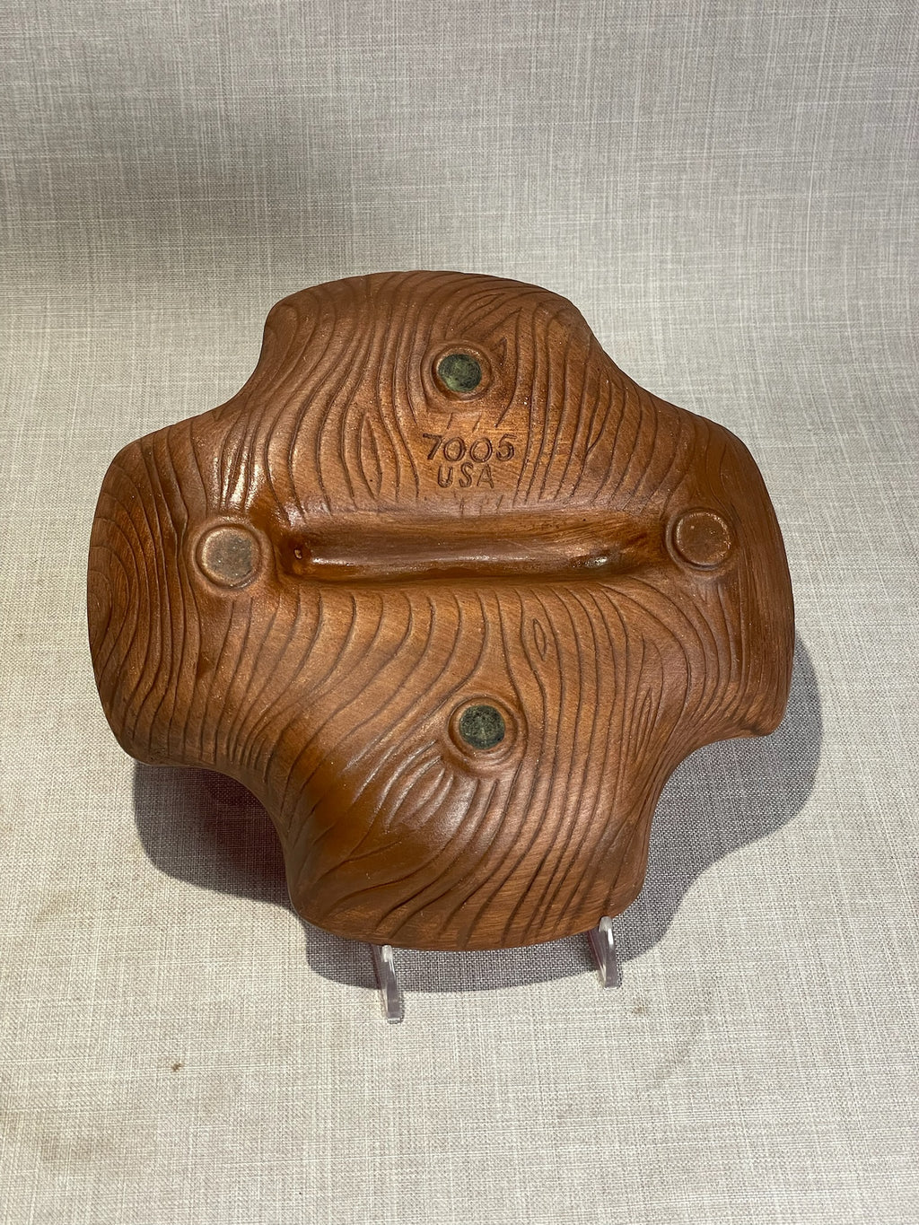 California Pottery USA “7005” Flame Red Atomic Lava Ashtray