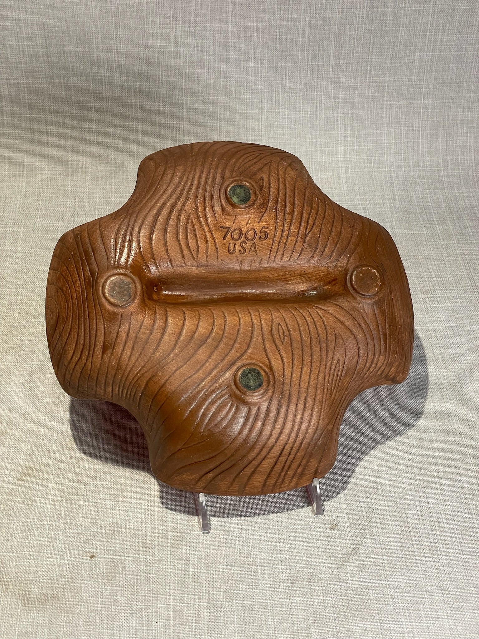 California Pottery USA “7005” Flame Red Atomic Lava Ashtray