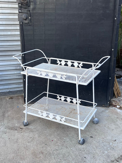 Vintage Russell Woodard Wrought Iron Bar Cart