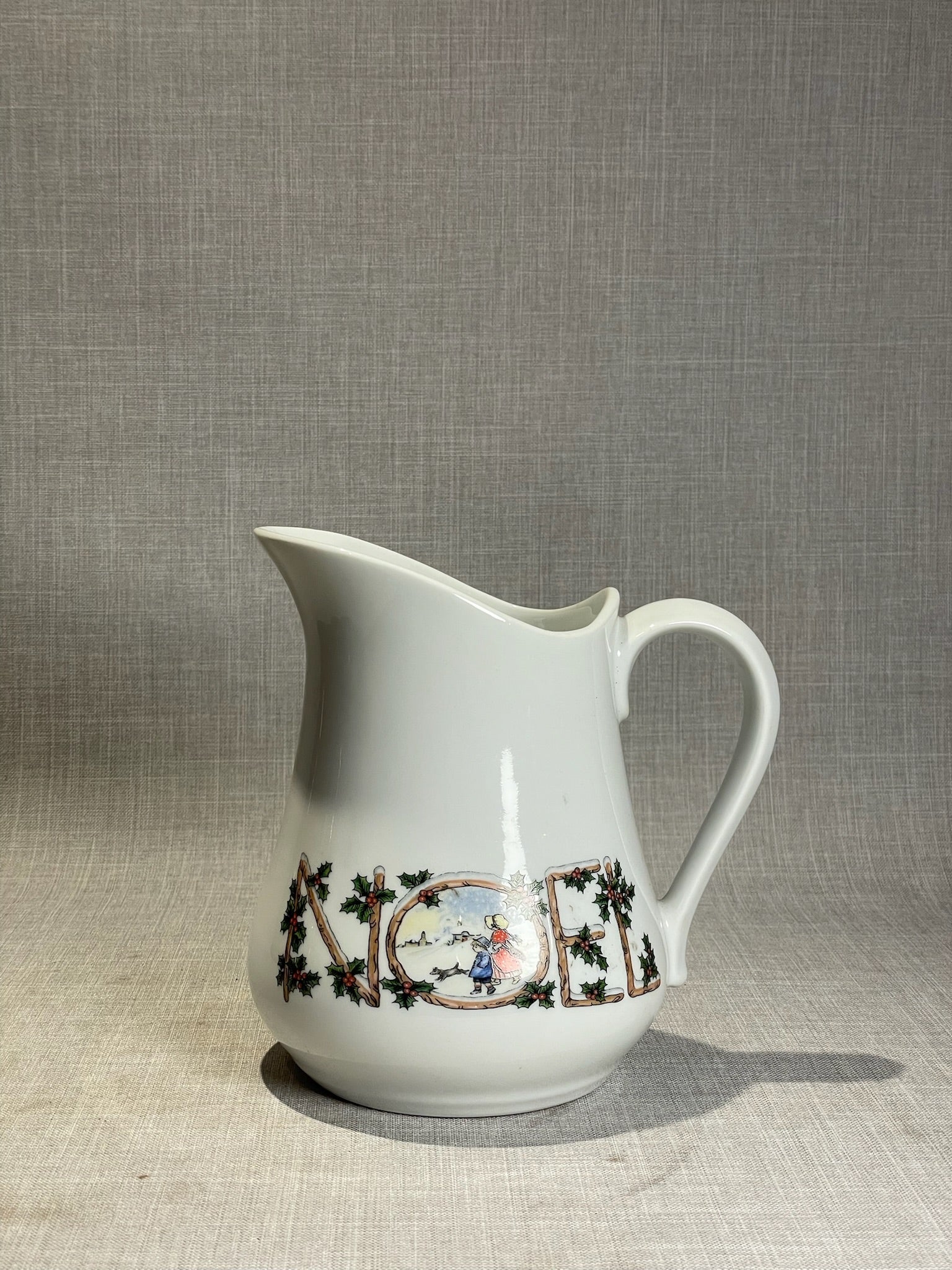 BIA Cordon Bleu “NOEL” Hand-Decorated Christmas Porcelain Pitcher