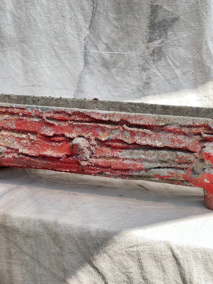 1960s French Faux Bois Trough Concrete Planter