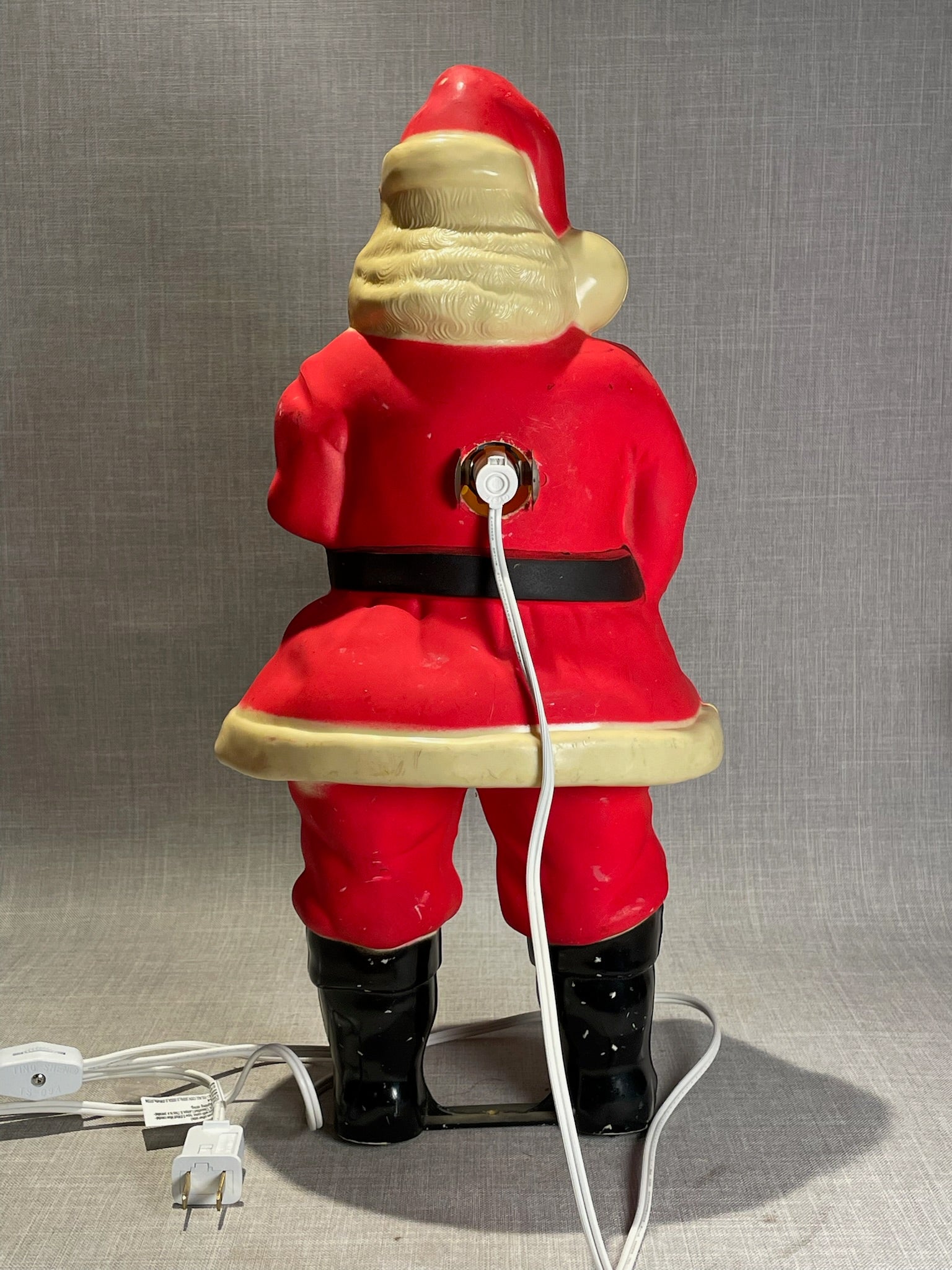 Vintage Yellow Light-Up Santa Claus Blow Mold Holiday Decoration