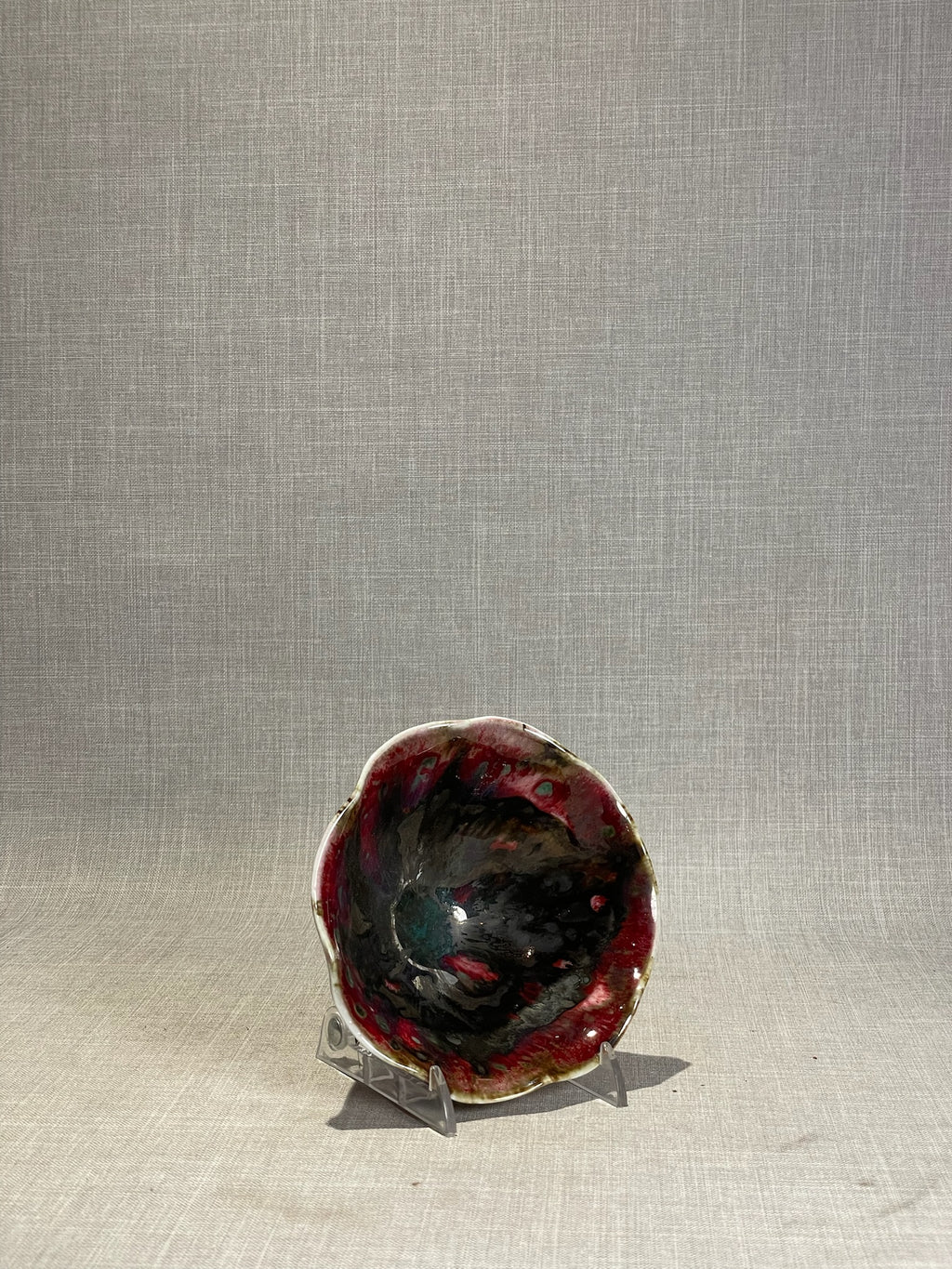 handmade reactive glaze ceramic bowl artistic home decor