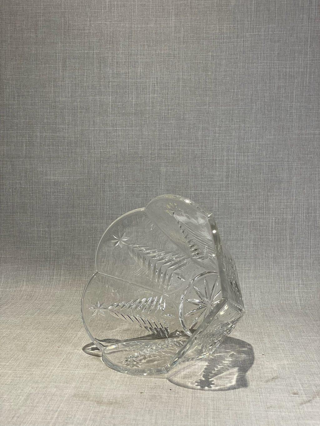 Elegant Vintage Pressed Glass Holiday Bowl with Scalloped Rim, Christmas Tree & Star Motifs