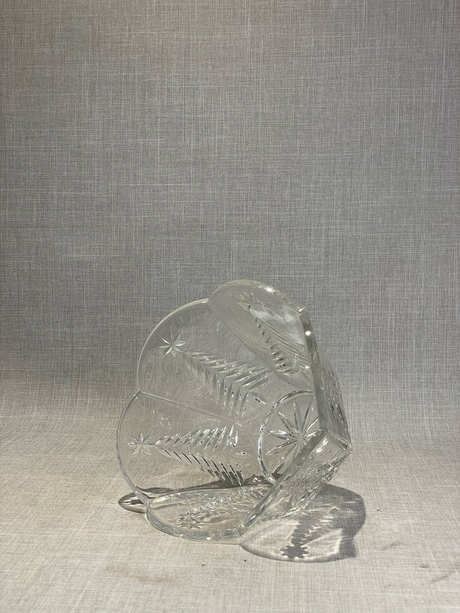 Elegant Vintage Pressed Glass Holiday Bowl with Scalloped Rim, Christmas Tree & Star Motifs