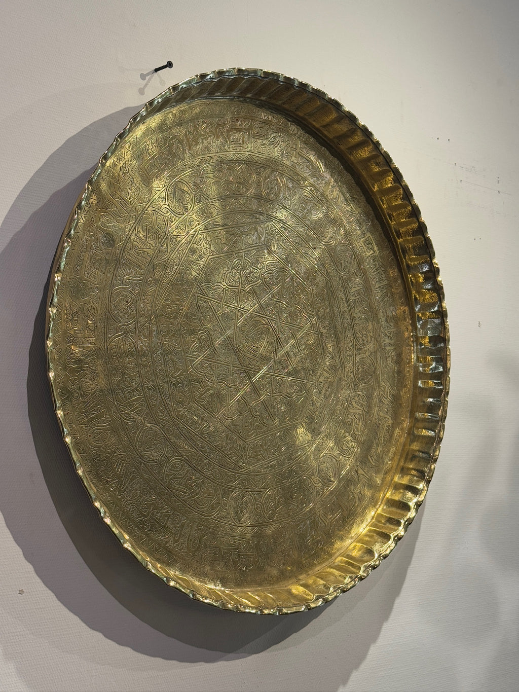 Islamic brass tray wall decor vintage engraved brass tray design