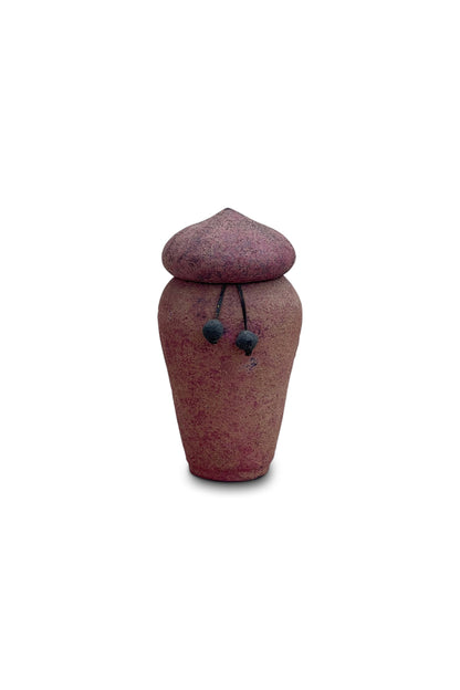 Handmade Textured Urn with Beaded Accent