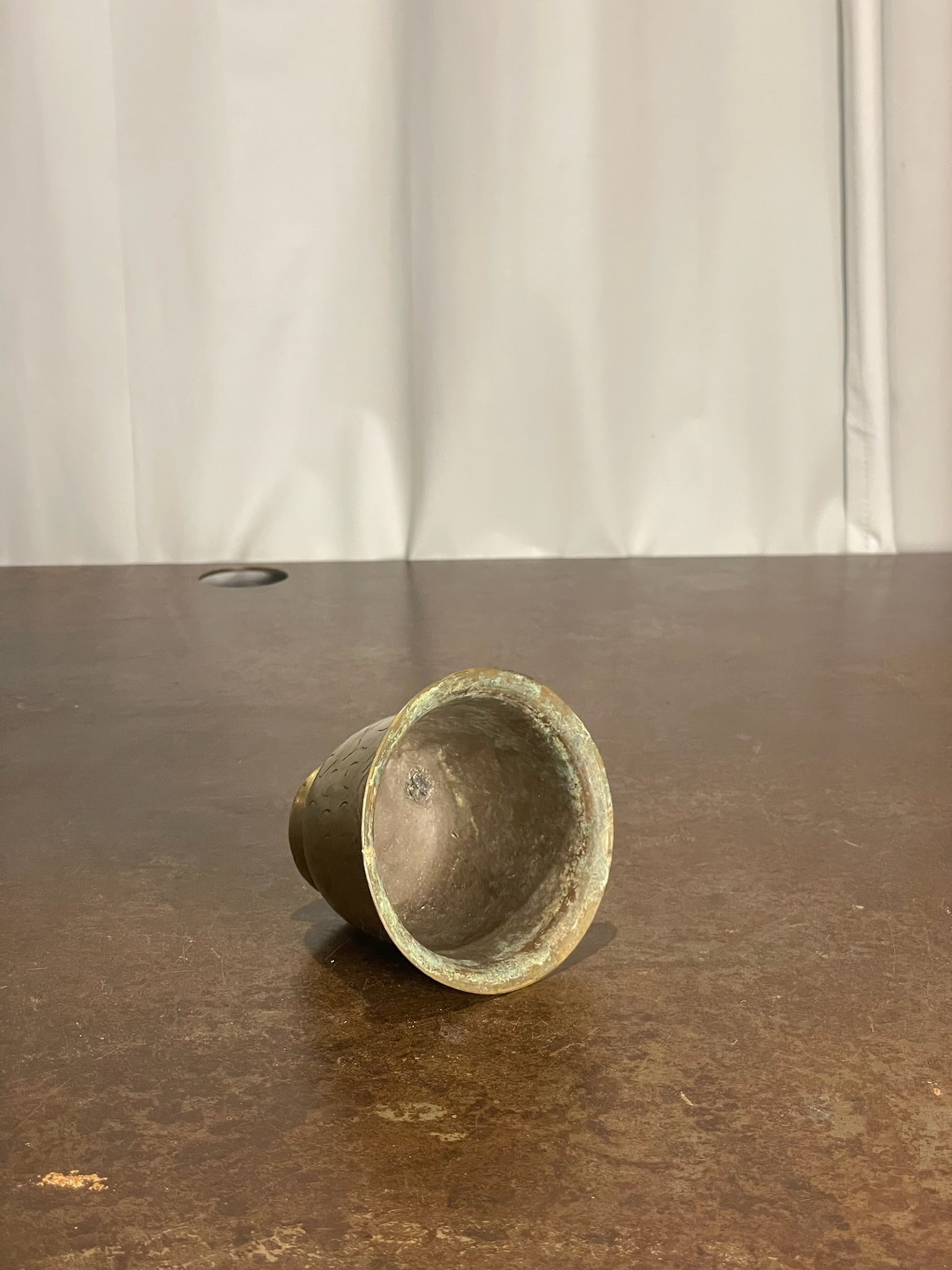 Small Engraved Brass Footed Cup