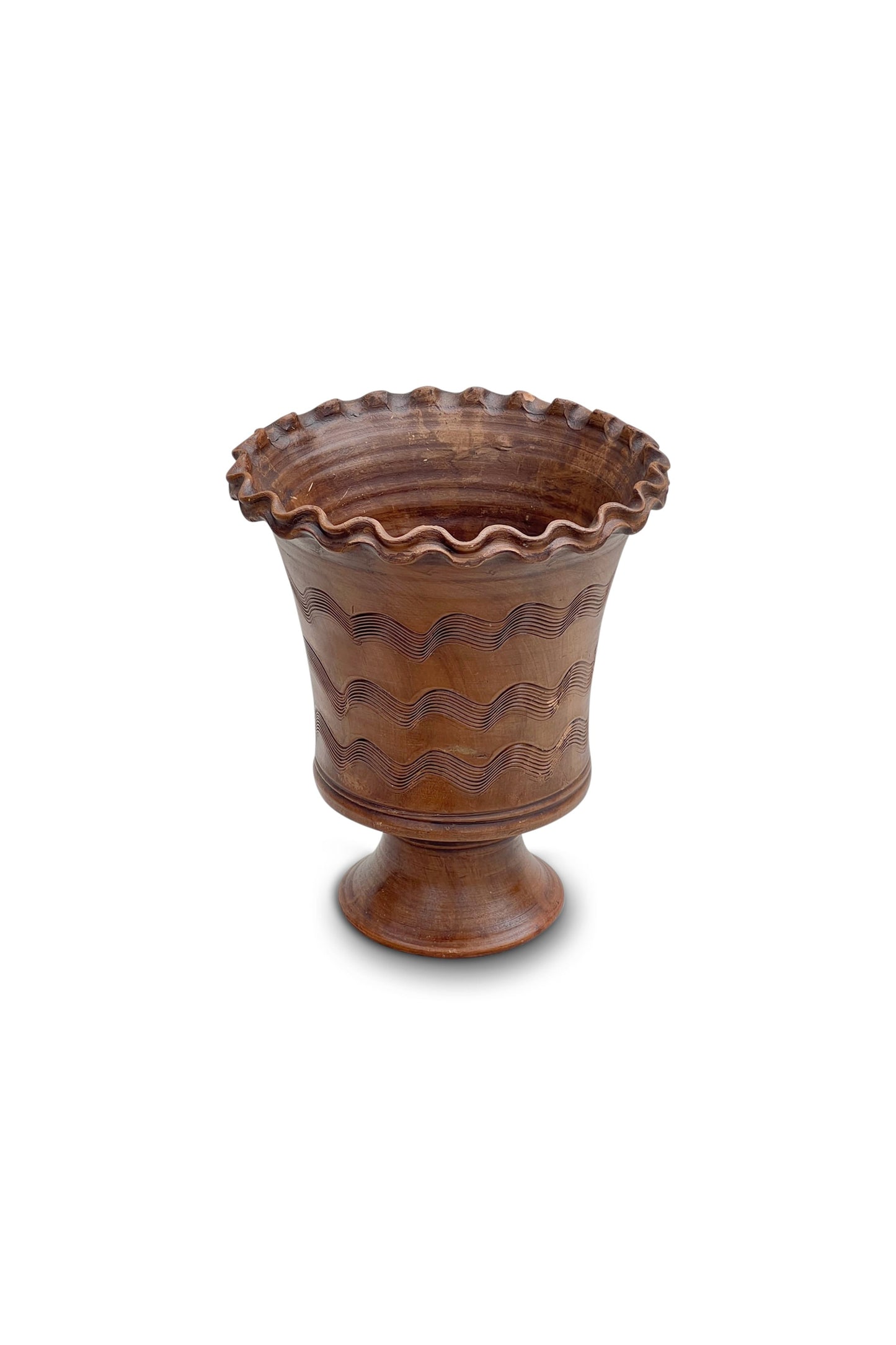 Vintage Mexican Scalloped Vase