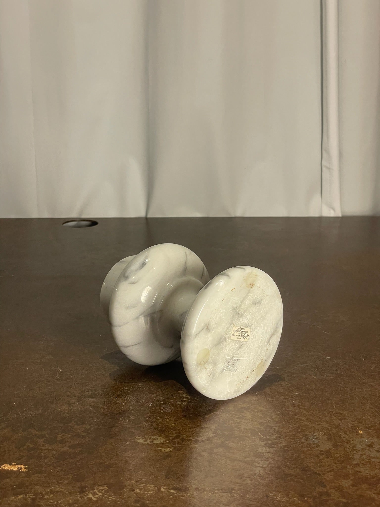 Stoneware White Marble Stone Candlestick Holder