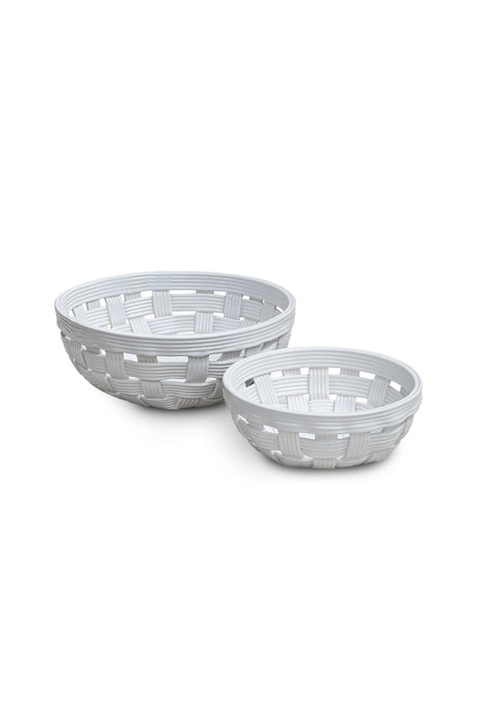 Set of Slovenia White Clay Basket Pottery