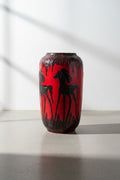 Red Fat Lava Horses Vase by Scheurich, Western Germany, 1960s