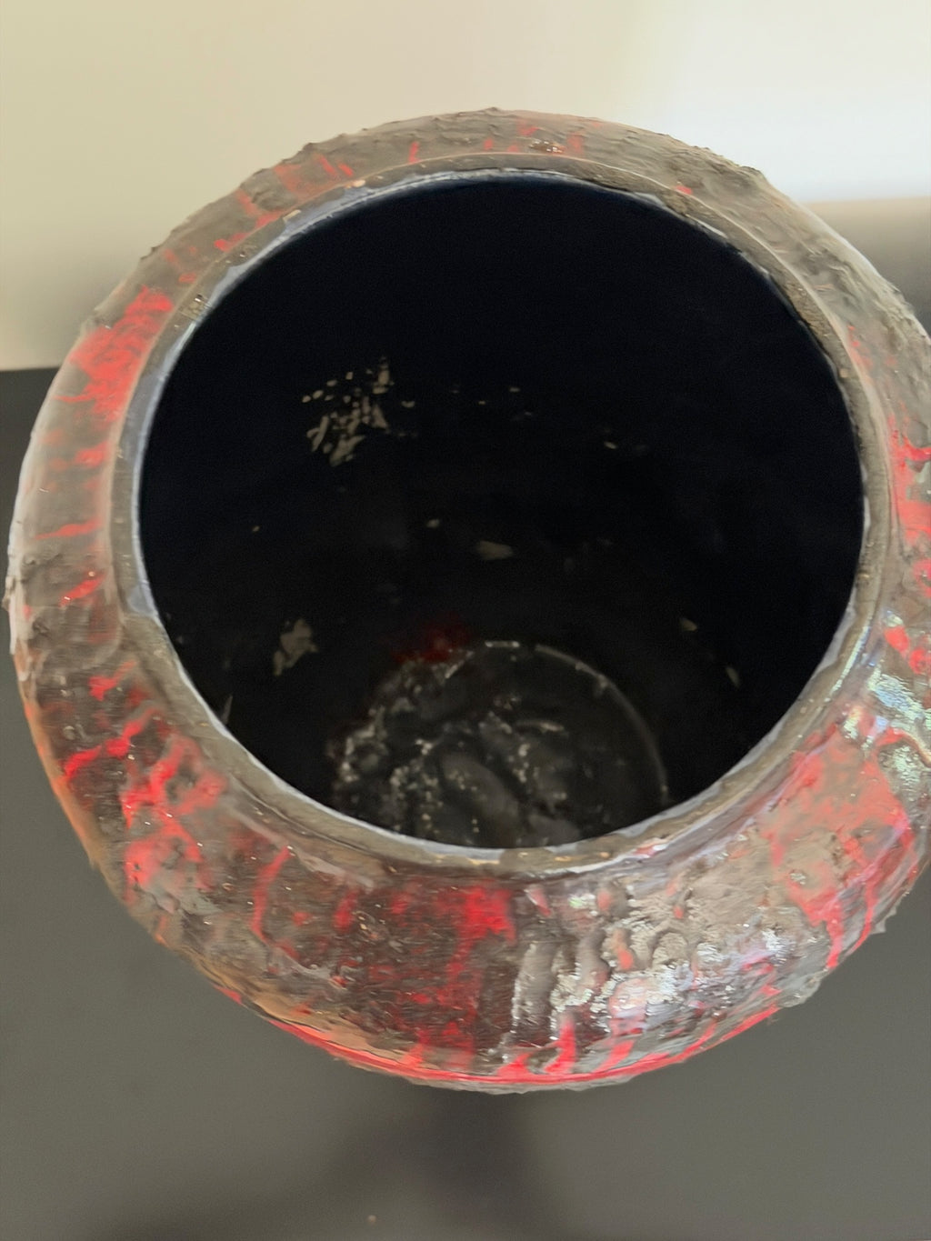 West German Red Fat Lava Horses Vase by Scheurich, 1960s