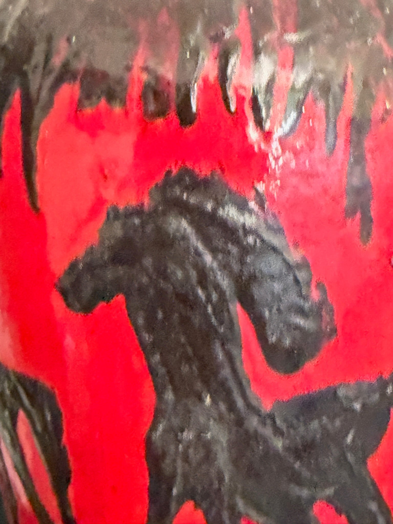 West German Red Fat Lava Horses Vase by Scheurich, 1960s