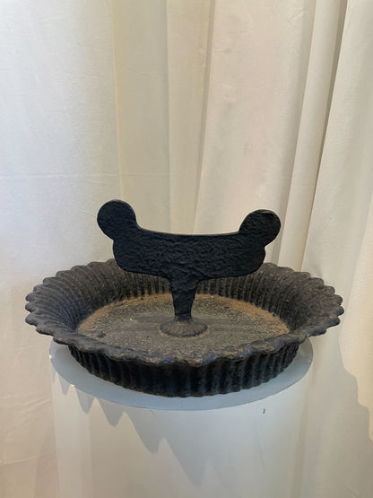 Antique Victorian Cast Iron Boot Scraper with Scalloped Tray