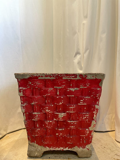 Willy Guhl Woven Planter – Vintage Concrete Outdoor Planter