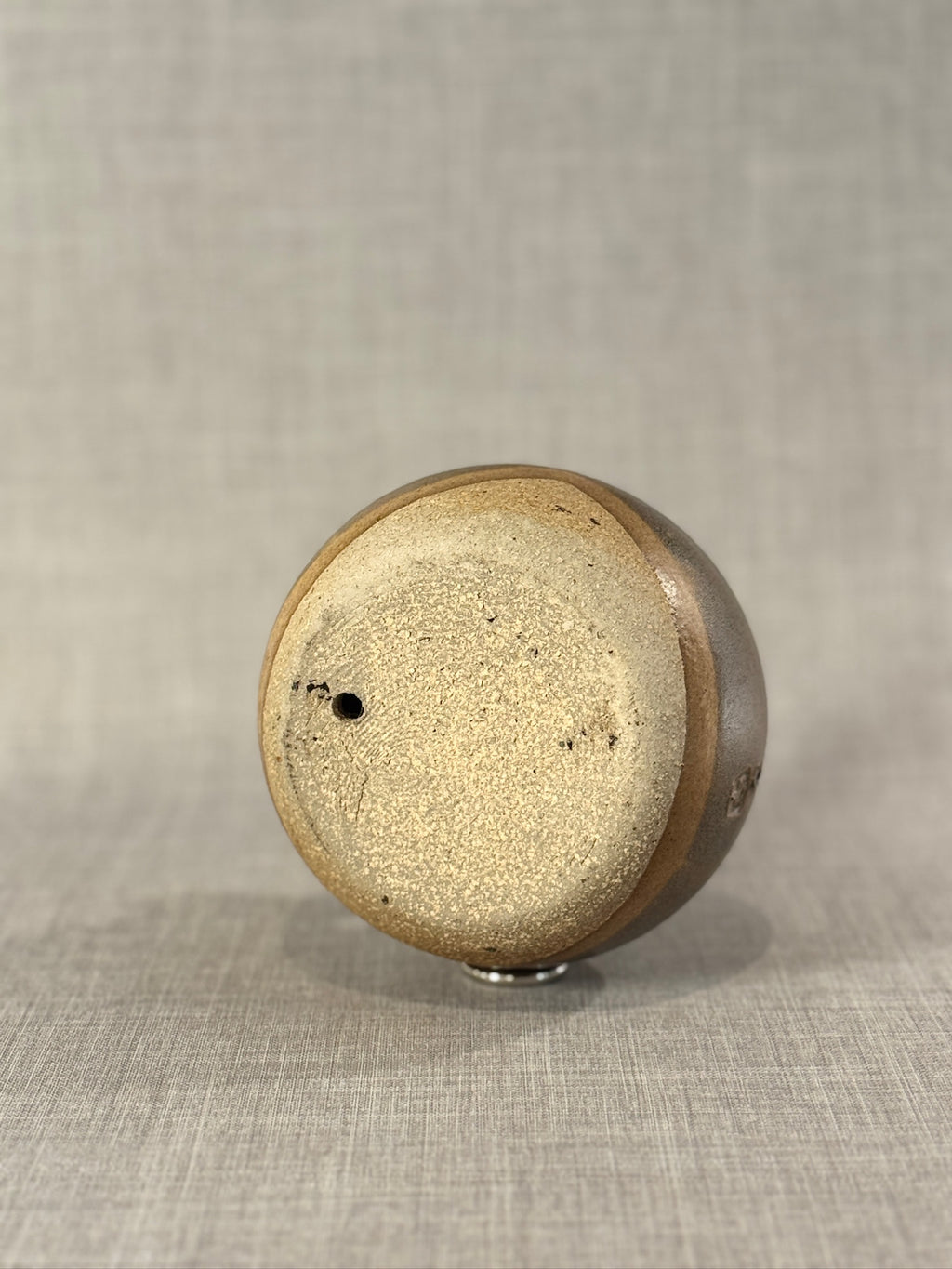 Vintage Handcrafted Studio Pottery Double-Spouted Vessel in Textured Earth-Toned Glaze