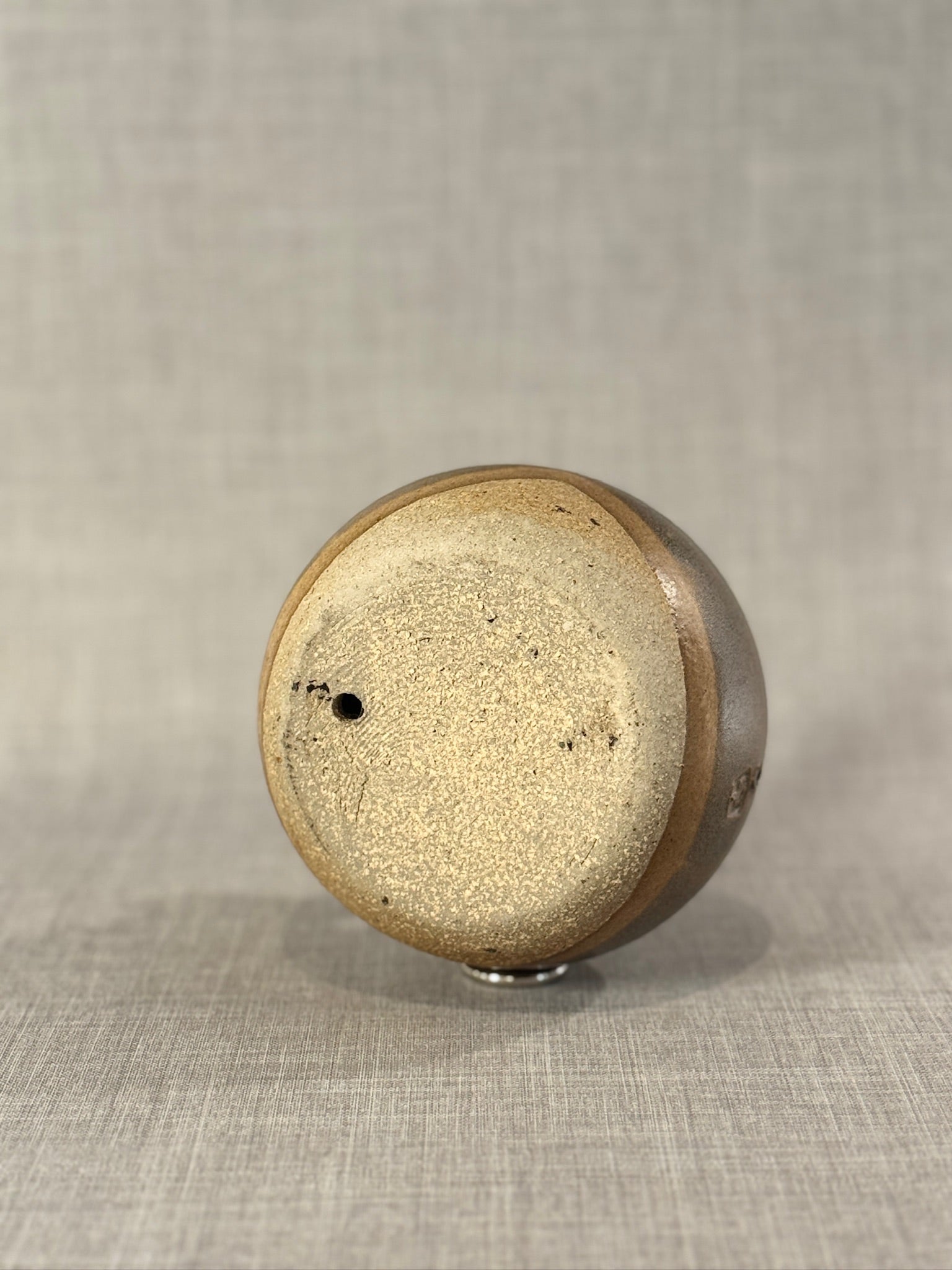 Vintage Handcrafted Studio Pottery Double-Spouted Vessel in Textured Earth-Toned Glaze