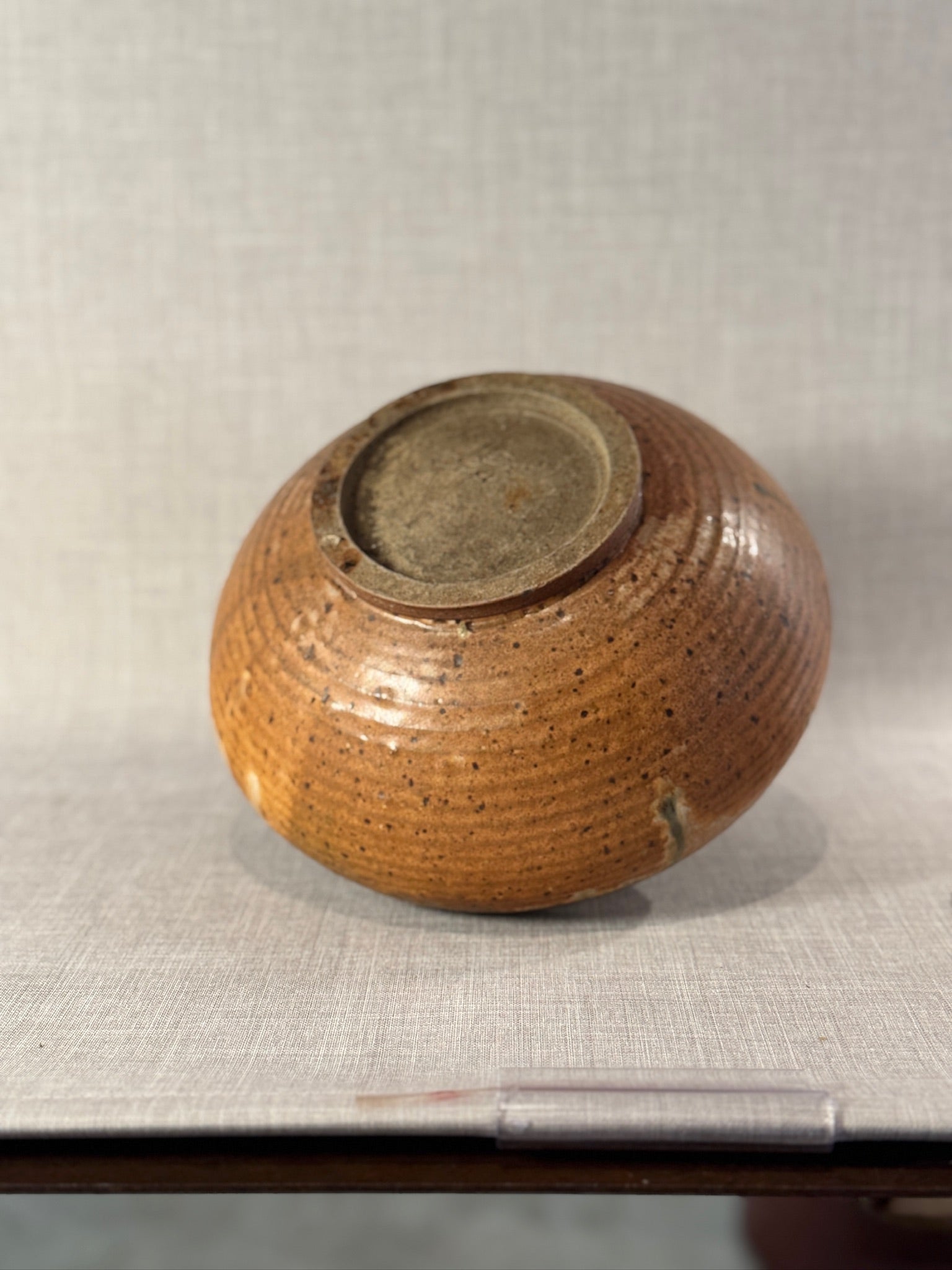 Mid-Century Hand-Thrown Studio Pottery Lidded Vessel with Drip Glaze and Sculptural Lid