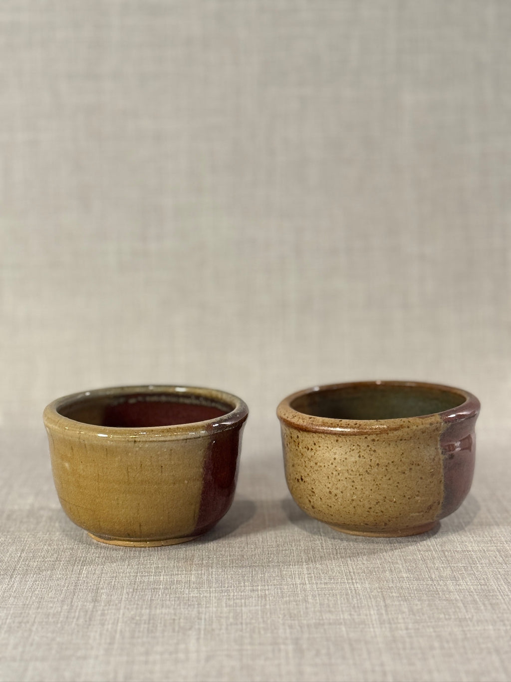 hand thrown stoneware bowls vintage studio pottery set